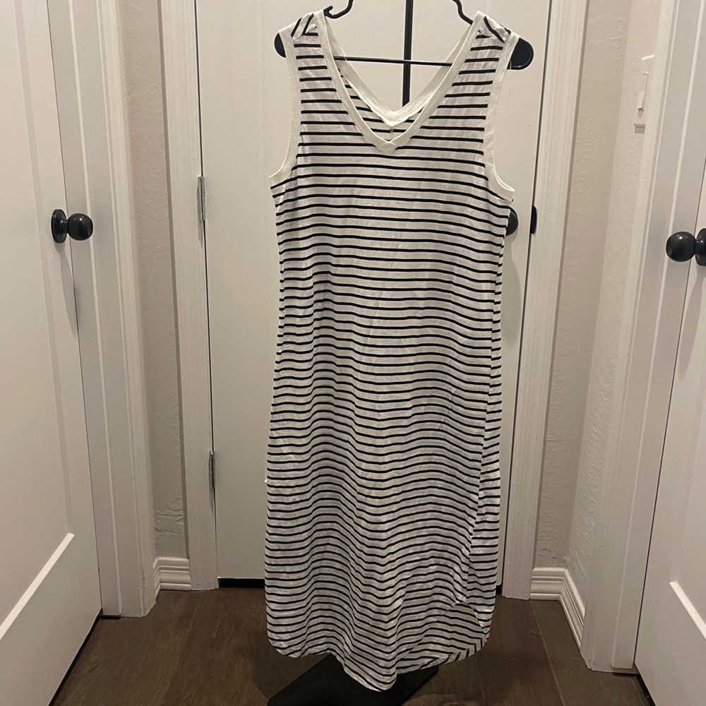 Black and White Striped Tank Top Dress